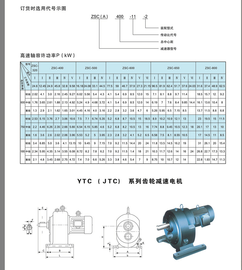 YTC齒輪減速電機